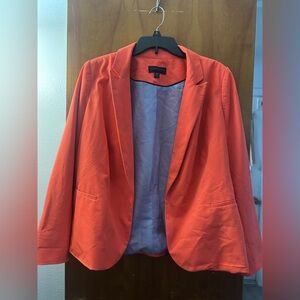 Worthington pink/coral open front jacket with padded shoulders size 1x